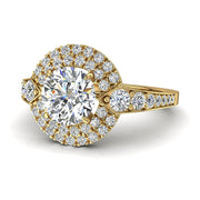 Solitaire Arianna bague diamant naturel rond 1.60 carat or jaune